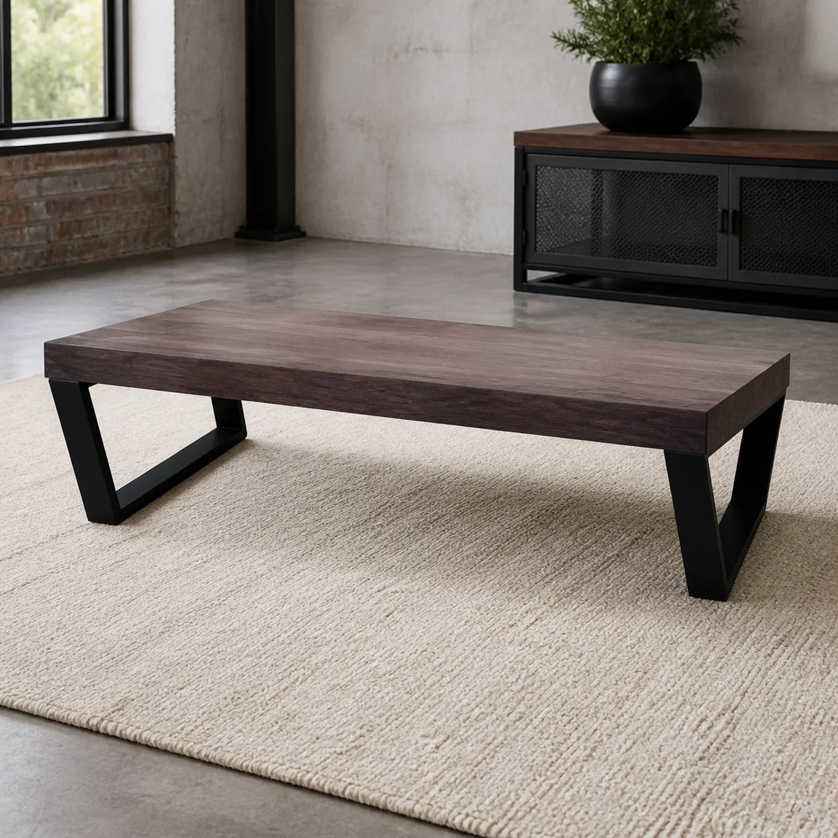 Foundry Longline Coffee Table staged in a curated room setting one.