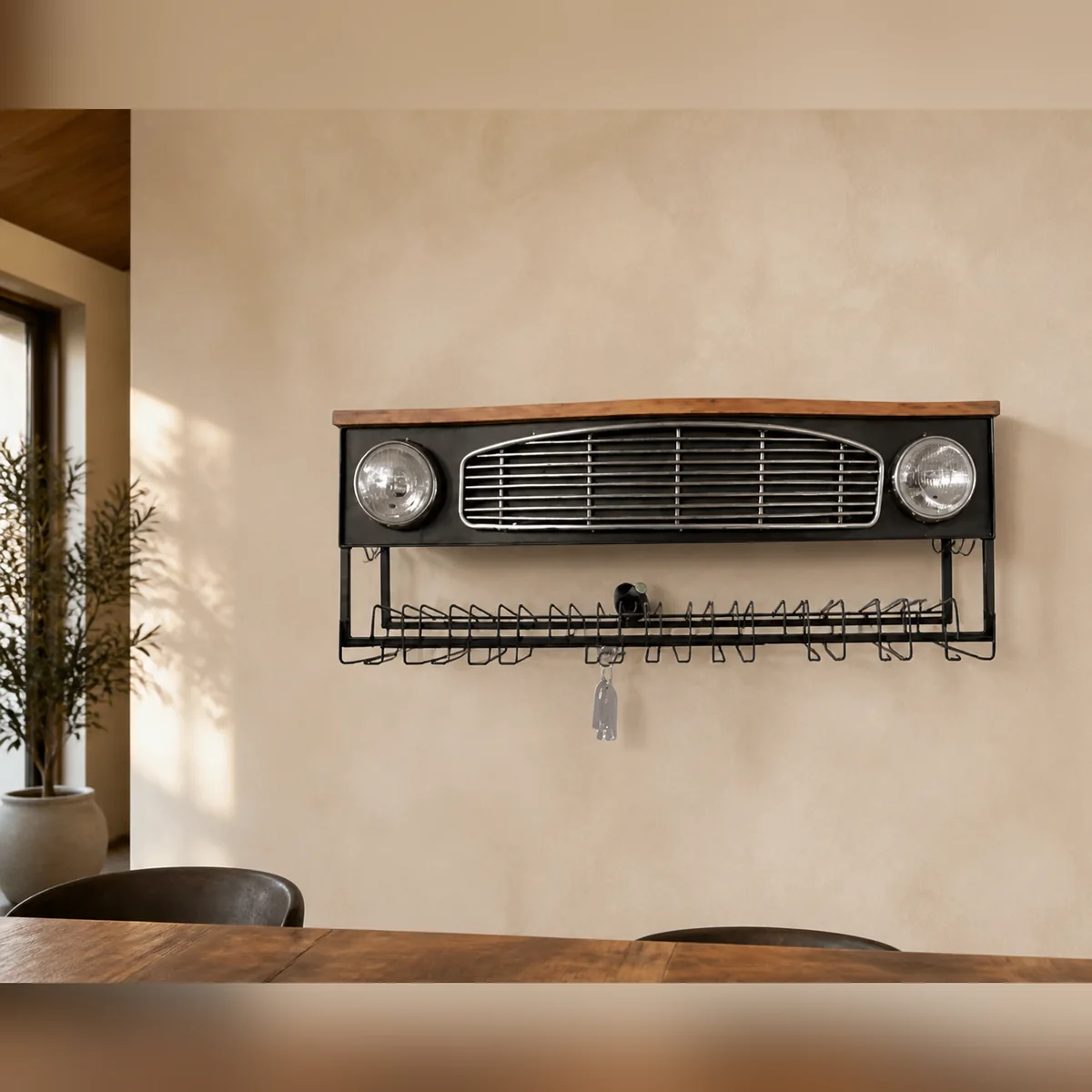Roadhouse Grille Wall Bar staged in a curated room setting one.