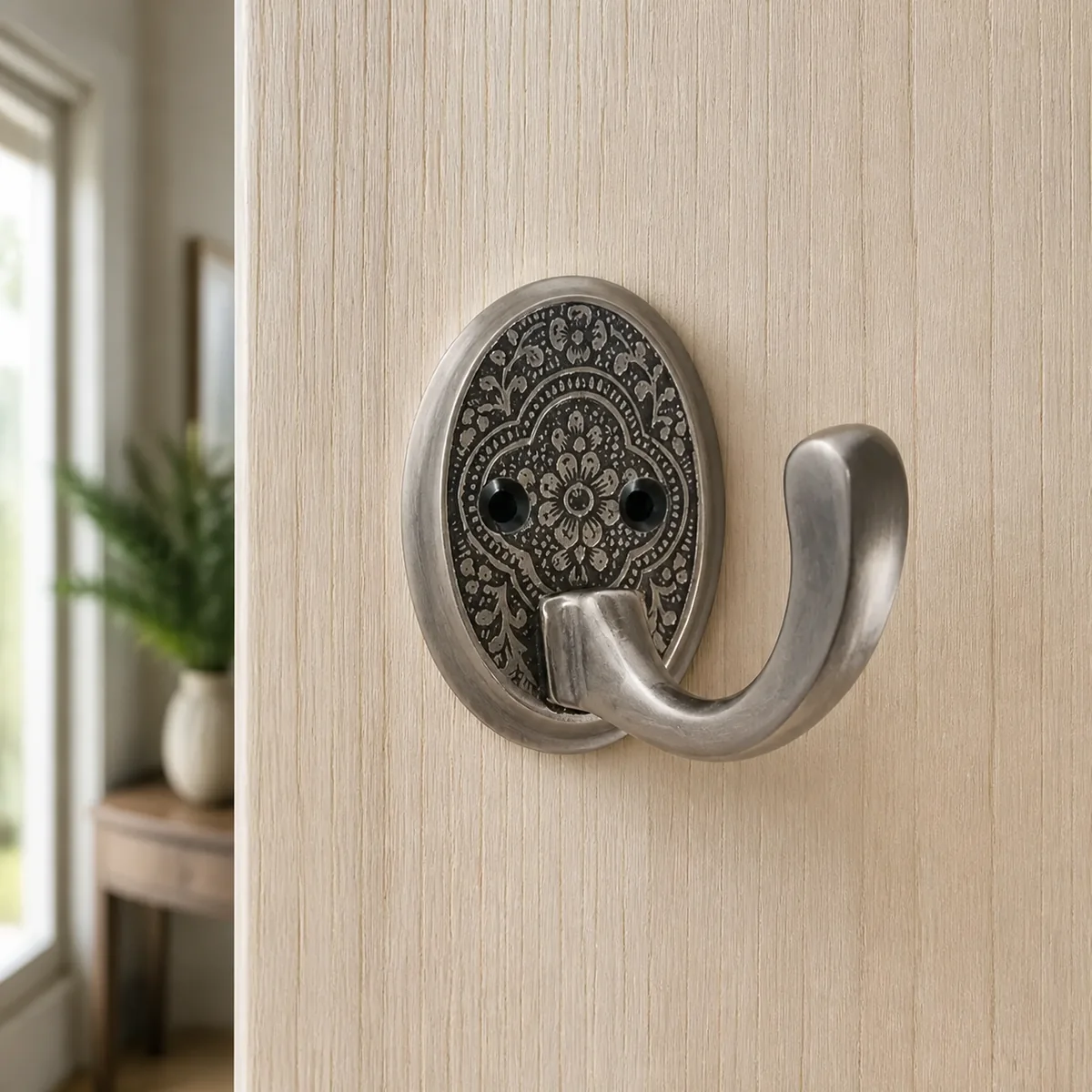Mandala Medallion Wall Hook staged in a curated room setting one.