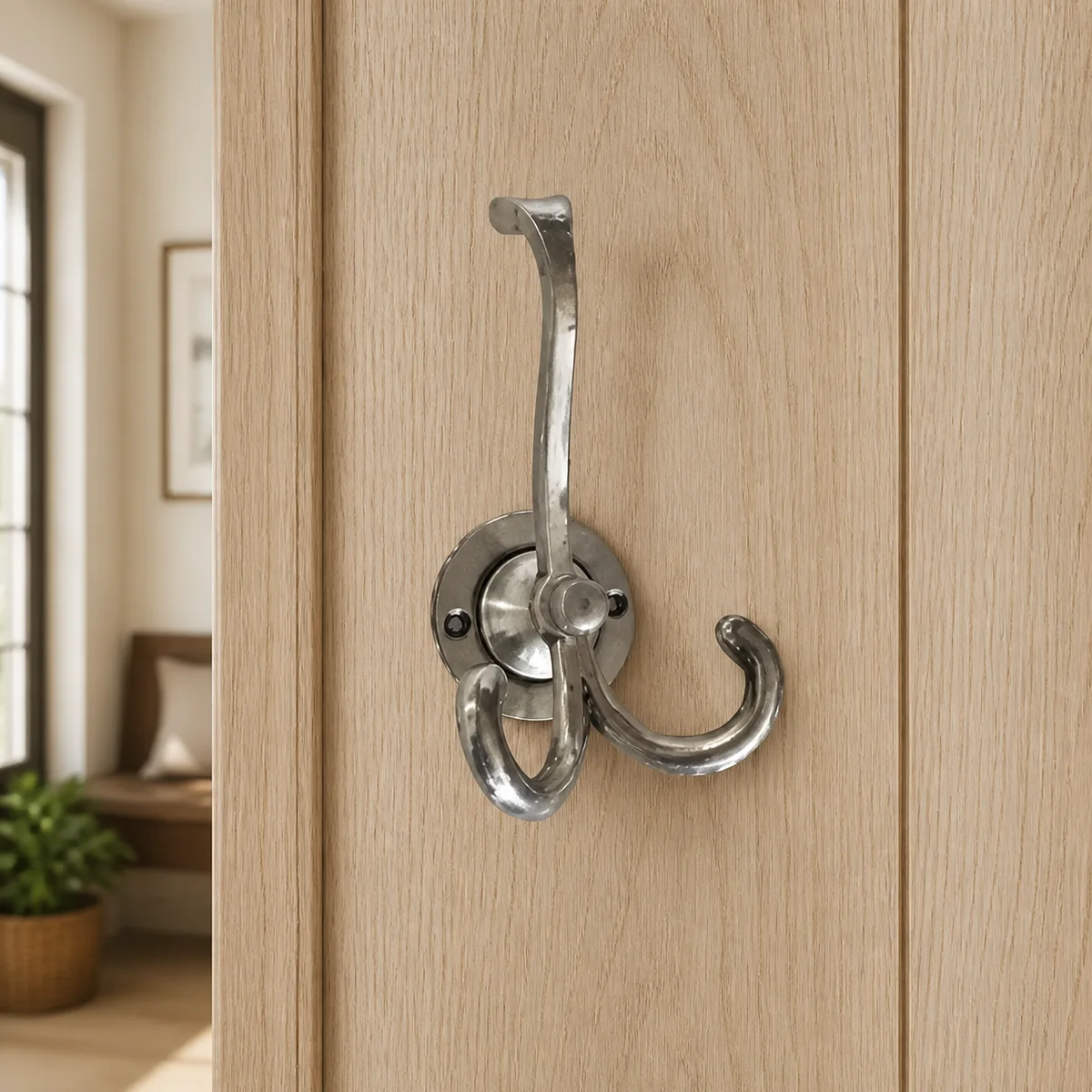 Heritage Triple Wall Hook staged in a curated room setting one.